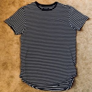 PacSun Black/White Striped Scallop T-Shirt